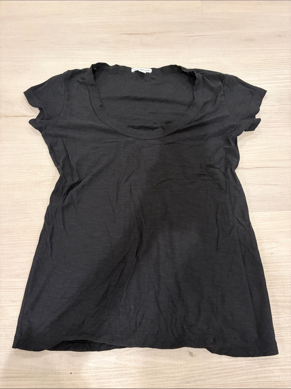 James Perse Black Scoop Neck Short Sleeve Tee